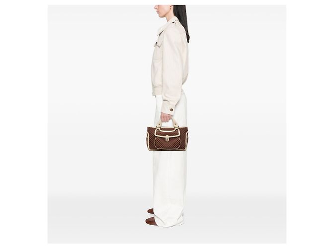 Céline Borsa Boogie in tela Macadam marrone Celine Marrone scuro - vista 6