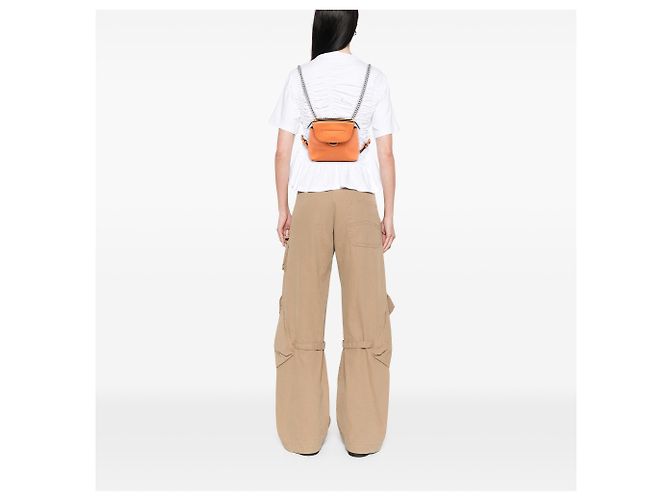Fendi Orange Mini Leather Back To School Backpack - view 7
