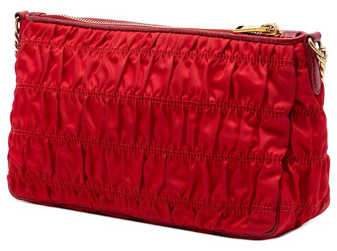 Prada Red Tessuto Gaufre Crossbody Rot - Ansicht 2