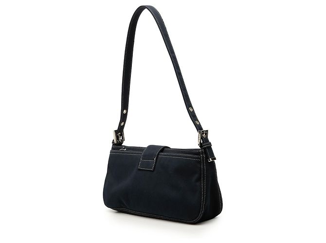 Borsa a Spalla Fendi Blue Canvas FF Marble Blu navy - vista 2