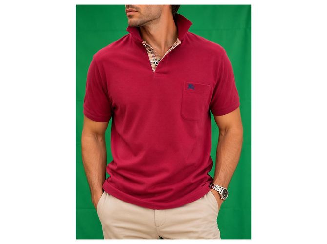 Burberry Polohemd Rot mit Check-Muster - Ansicht 2