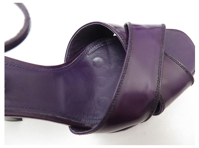 PRADA SLINGBACK PLATFORM SCHUHE 40 LILA LEDERSANDALEN - Ansicht 10