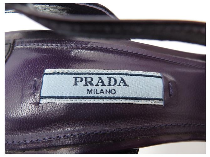 PRADA SLINGBACK PLATFORM SCHUHE 40 LILA LEDERSANDALEN - Ansicht 9