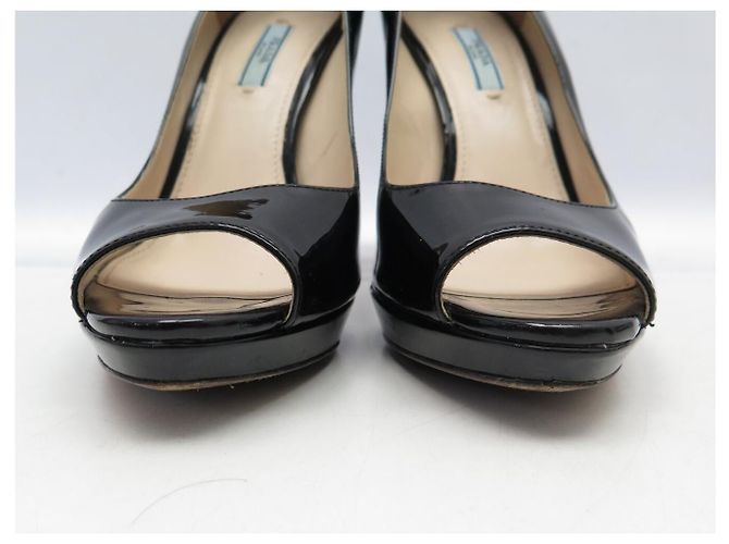 DECOLTÉ PRADA 40 SCARPE IN PELLE LACCATA NERA Nero - vista 5