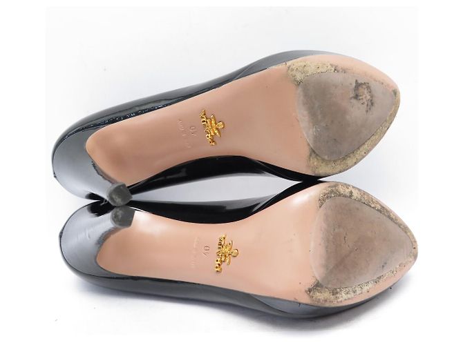 DECOLTÉ PRADA 40 SCARPE IN PELLE LACCATA NERA Nero - vista 7