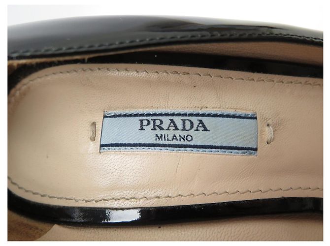 DECOLTÉ PRADA 40 SCARPE IN PELLE LACCATA NERA Nero - vista 9