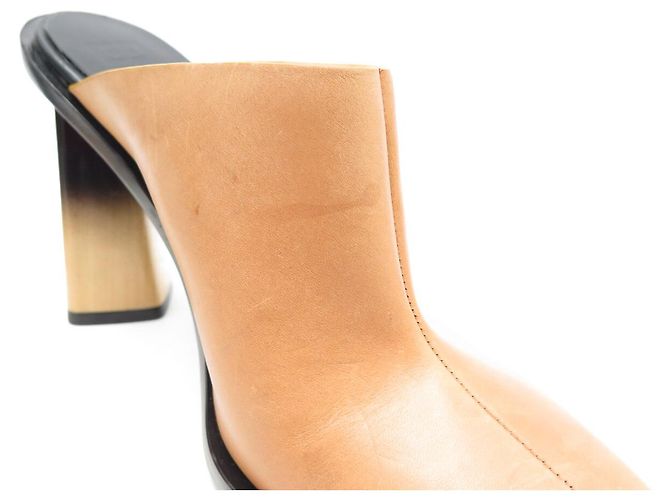 NOVO SAPATOS GIVENCHY BE304JE004 CLOGS SABOTS MULES SALTO 40 COURO Marrom - vista 12