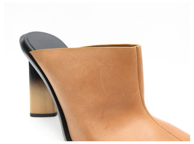 NOVO SAPATOS GIVENCHY BE304JE004 CLOGS SABOTS MULES SALTO 40 COURO Marrom - vista 14