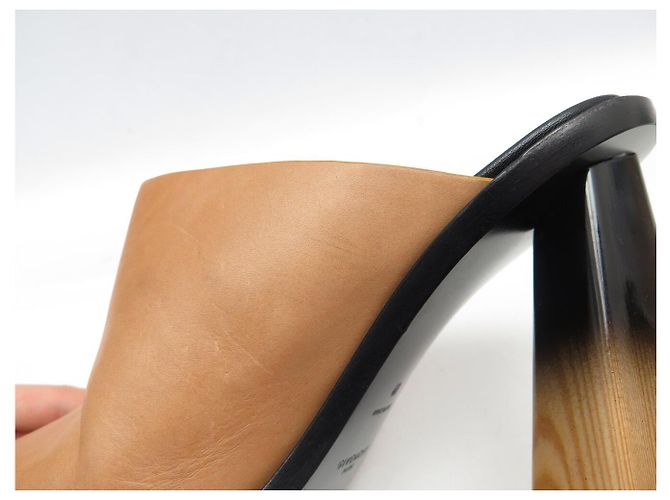 NOVO SAPATOS GIVENCHY BE304JE004 CLOGS SABOTS MULES SALTO 40 COURO Marrom - vista 15