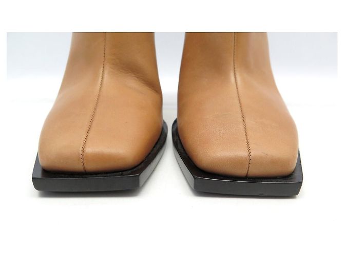 NOVO SAPATOS GIVENCHY BE304JE004 CLOGS SABOTS MULES SALTO 40 COURO Marrom - vista 4