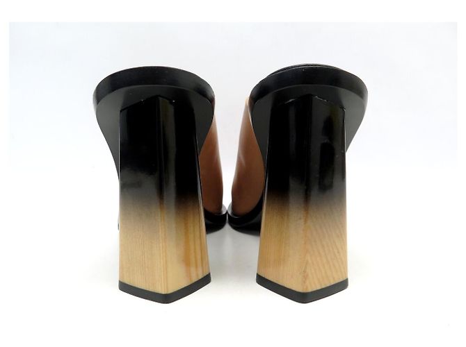 NOVO SAPATOS GIVENCHY BE304JE004 CLOGS SABOTS MULES SALTO 40 COURO Marrom - vista 5