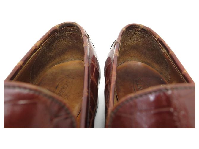 JM Weston VINTAGE WESTON SCHUHE MOKASSIN 180 5.5C 39.5 FIN CROCO LEISTEN Braun - Ansicht 11