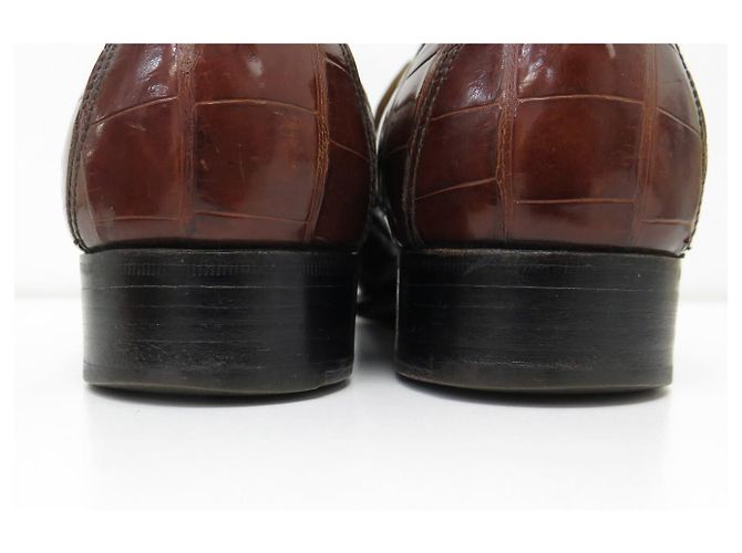 JM Weston VINTAGE WESTON SCHUHE MOKASSIN 180 5.5C 39.5 FIN CROCO LEISTEN Braun - Ansicht 12