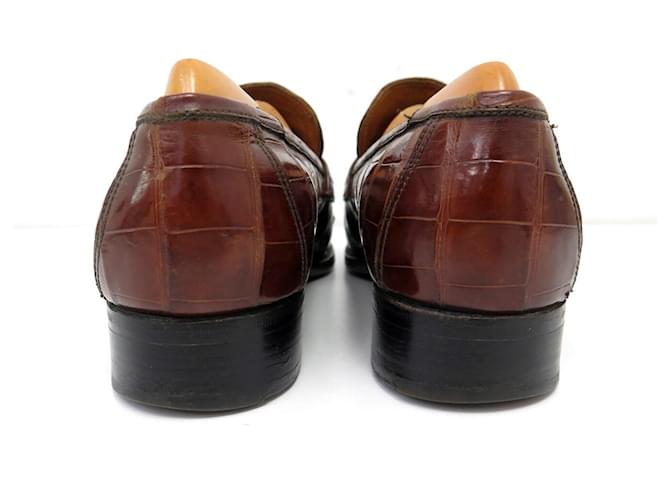 JM Weston VINTAGE WESTON SCHUHE MOKASSIN 180 5.5C 39.5 FIN CROCO LEISTEN Braun - Ansicht 5