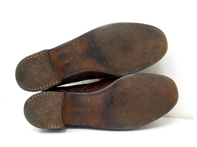 JM Weston VINTAGE WESTON SCHUHE MOKASSIN 180 5.5C 39.5 FIN CROCO LEISTEN Braun - Ansicht 6