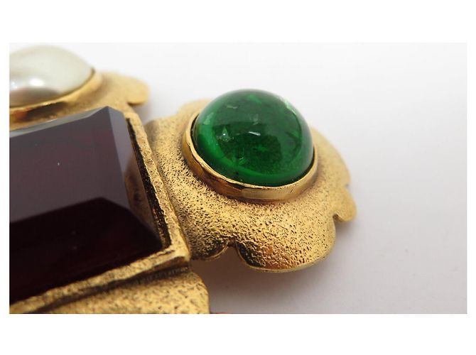 VINTAGE CHANEL GRIPOIX VICTOIRE DE CASTELLANE 1986 PERLEN-CABOCHON-BROSCHE Golden - Ansicht 9