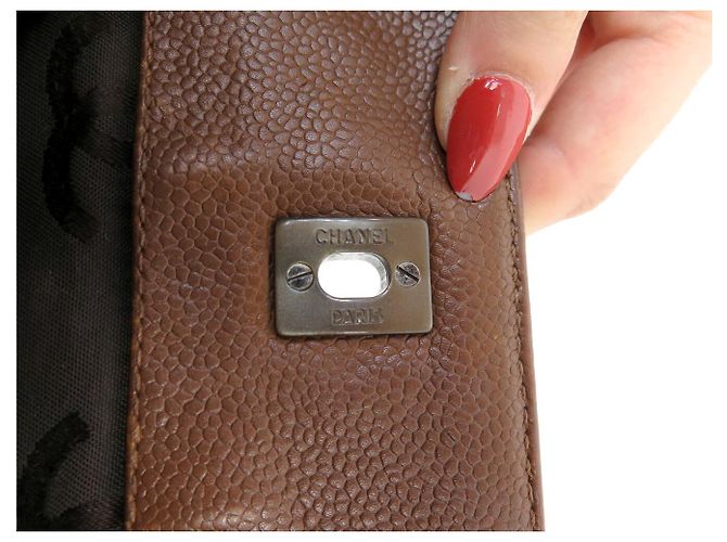 BORSA A MANO CHANEL EXECUTIVE IN PELLE CAVIAR MARRONE A15201 LEATHER BAG - vista 10