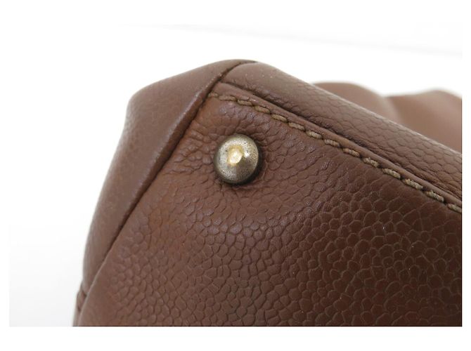 BORSA A MANO CHANEL EXECUTIVE IN PELLE CAVIAR MARRONE A15201 LEATHER BAG - vista 19