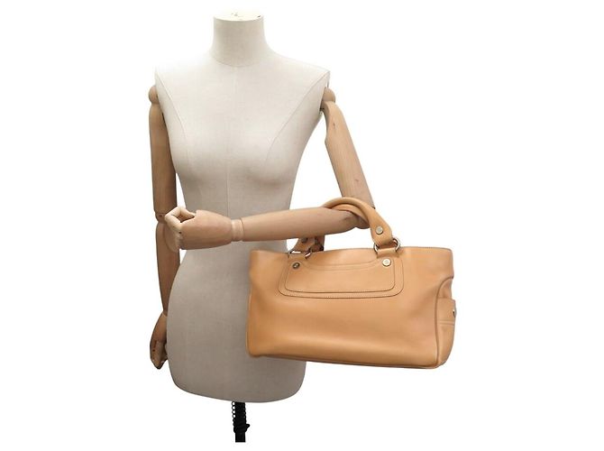 Céline BORSA CELINE BOOGIE IN PELLE NATURALE BEIGE 32CM - vista 4