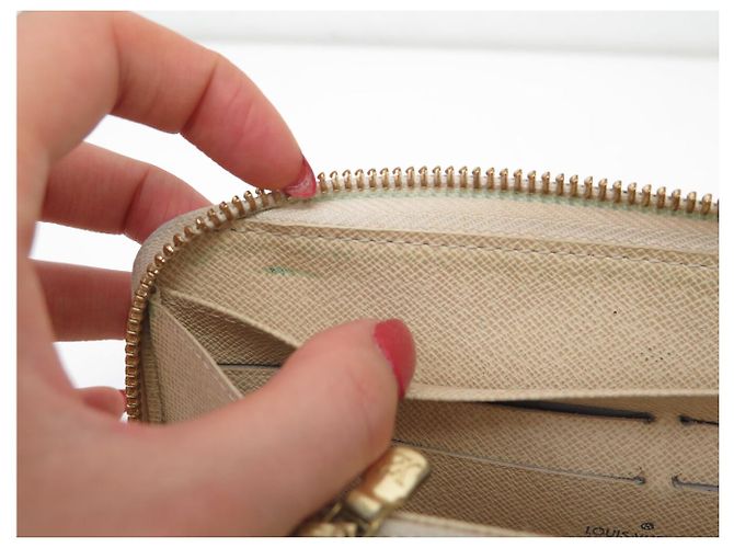 CARTERA LOUIS VUITTON ZIPPY N41660 EN LIENZO DAMIER AZUR Blanco - vista 11