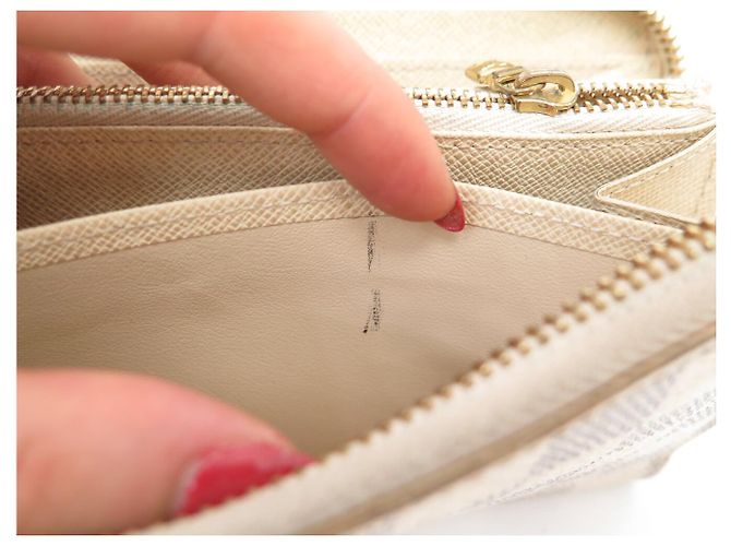 CARTERA LOUIS VUITTON ZIPPY N41660 EN LIENZO DAMIER AZUR Blanco - vista 12