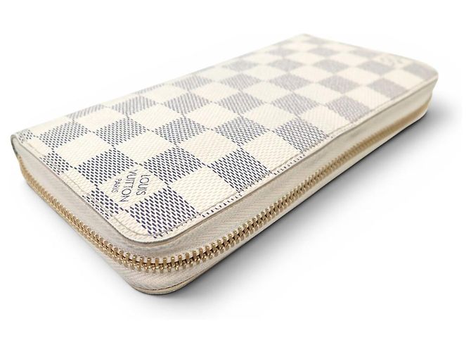 CARTERA LOUIS VUITTON ZIPPY N41660 EN LIENZO DAMIER AZUR Blanco - vista 3