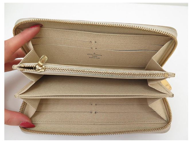 CARTERA LOUIS VUITTON ZIPPY N41660 EN LIENZO DAMIER AZUR Blanco - vista 6