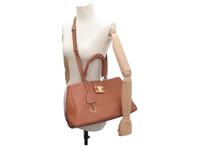 Céline NUOVA BORSA CELINE APPOLINE MEDIUM 114963FK6 IN PELLE CAMEL CON TRACCOLLA Cammello - vista 7