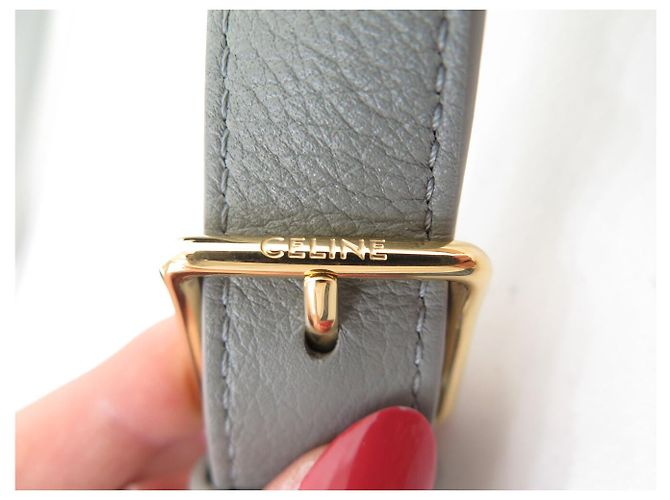 Céline NUOVA BORSA CELINE APPOLINE MEDIUM 114963FK6 PELLE GRIGIA A SPALLA Grigio - vista 19