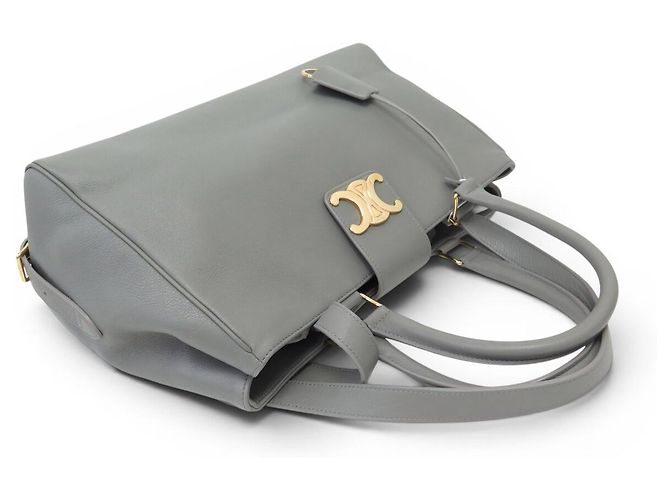Céline NUOVA BORSA CELINE APPOLINE MEDIUM 114963FK6 PELLE GRIGIA A SPALLA Grigio - vista 4