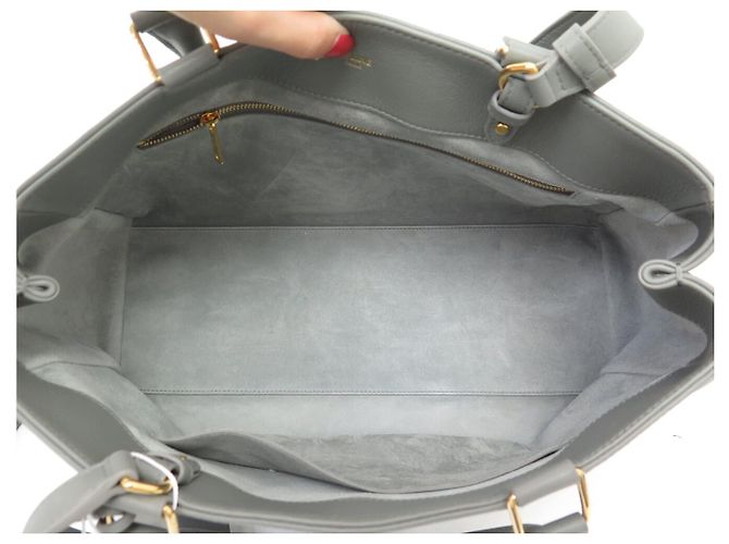 Céline NUOVA BORSA CELINE APPOLINE MEDIUM 114963FK6 PELLE GRIGIA A SPALLA Grigio - vista 9