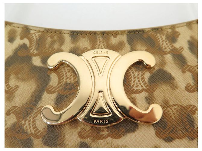 Céline NUOVA BORSA CELINE TILLY MEDIUM IN TELA TRIOMPHE LEOPARD 115702FP3 Cammello - vista 6