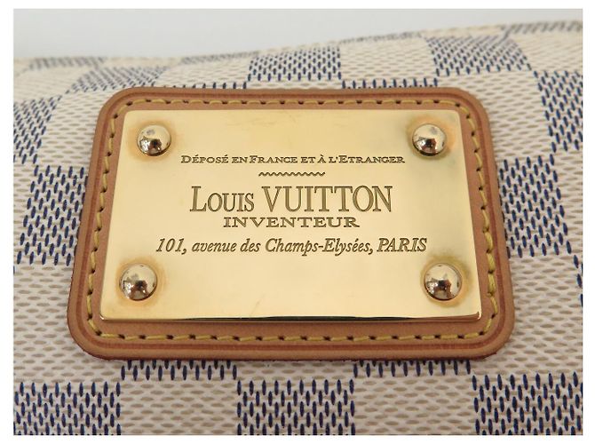BORSA A MANO LOUIS VUITTON EVA IN CANVAS DAMIER AZUR N55214 Crudo - vista 7