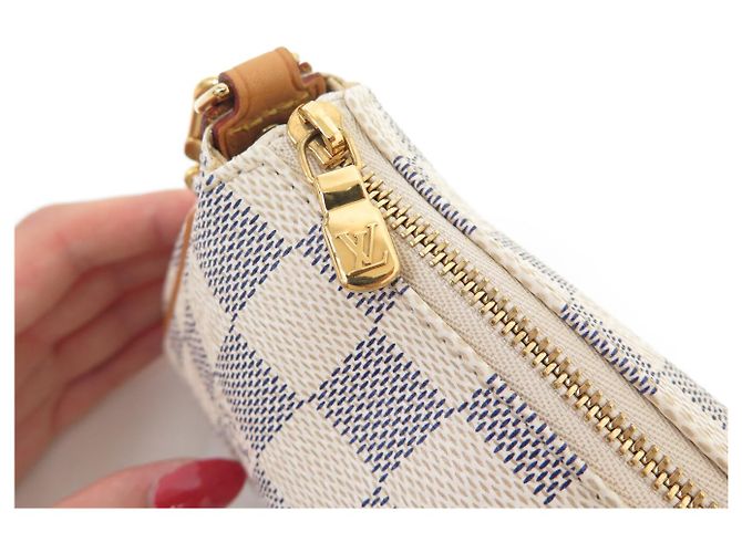 BORSA A MANO LOUIS VUITTON EVA IN CANVAS DAMIER AZUR N55214 Crudo - vista 8