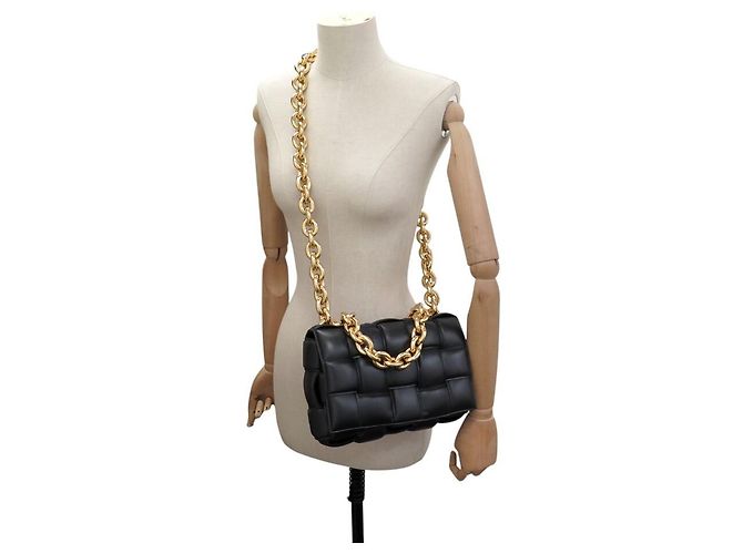 NEUF SAC A MAIN BOTTEGA VENETA CHAIN CASSETTE MATELASSE INTRECCIO NOIR - vue 6