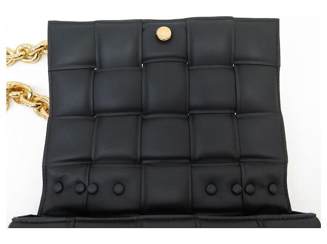 NEUF SAC A MAIN BOTTEGA VENETA CHAIN CASSETTE MATELASSE INTRECCIO NOIR - vue 7