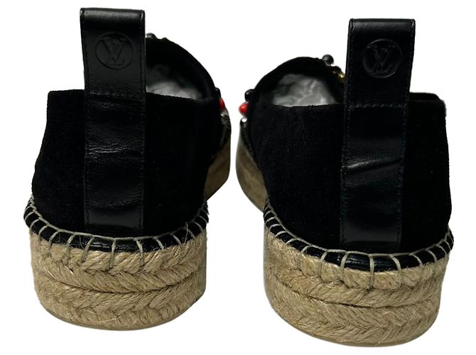 Espadrilles Louis Vuitton Front Pier con decorazioni in cristallo in scamosciato nero - vista 5