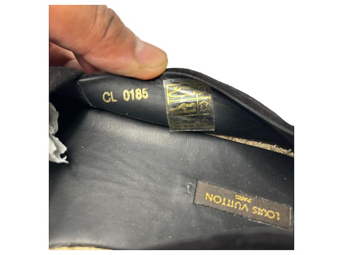 Espadrilles Louis Vuitton Front Pier con decorazioni in cristallo in scamosciato nero - vista 6