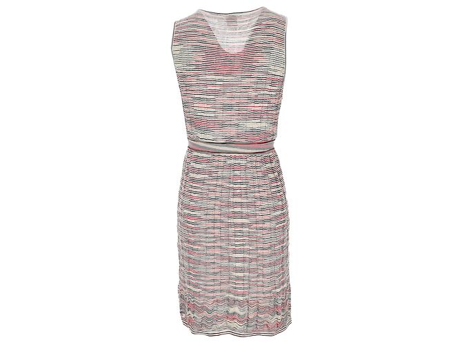 Abito midi M Missoni con scollo a V profondo in viscosa multicolore - vista 3