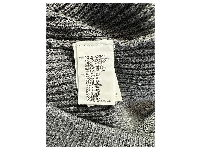Cardigã Brunello Cucinelli com zíper frontal em algodão canelado cinza - vista 8