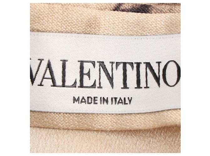 Autre Marque Falda midi estampada Valentino en seda marrón Castaño - vista 5