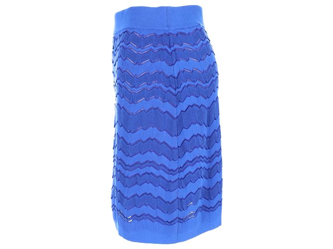 Minifalda Missoni con patrón de zig-zag en viscosa azul - vista 2