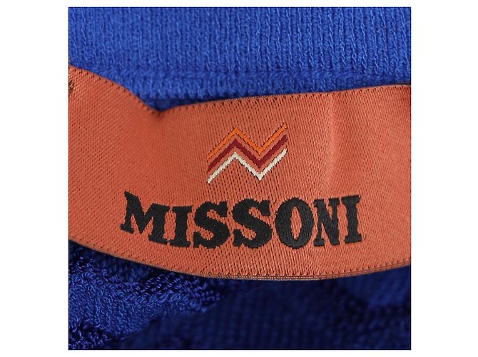 Minifalda Missoni con patrón de zig-zag en viscosa azul - vista 4