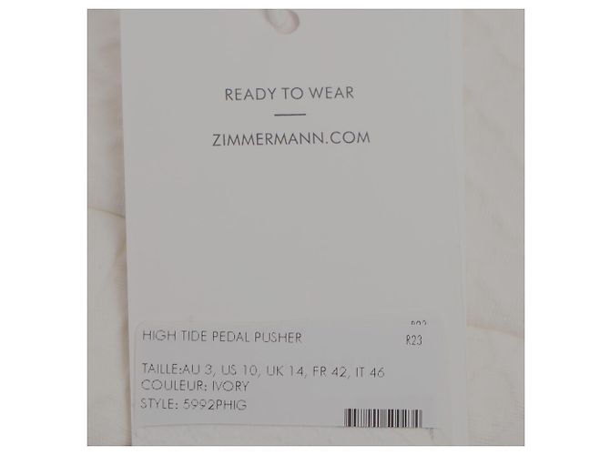 Zimmermann Gürtel-Straight-Leg Cropped Hose aus weißer Baumwolle - Ansicht 10