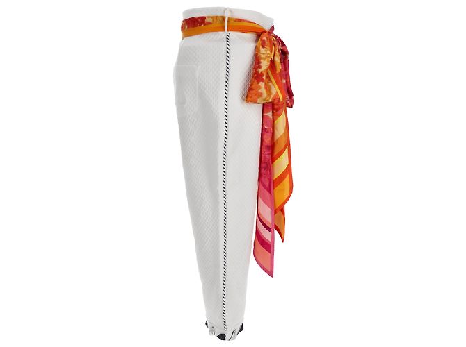 Zimmermann Gürtel-Straight-Leg Cropped Hose aus weißer Baumwolle - Ansicht 4