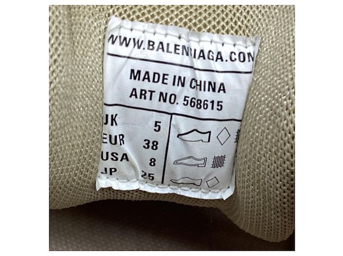 Baskets Track Balenciaga en polyuréthane Ecru Blanc Écru - vue 11