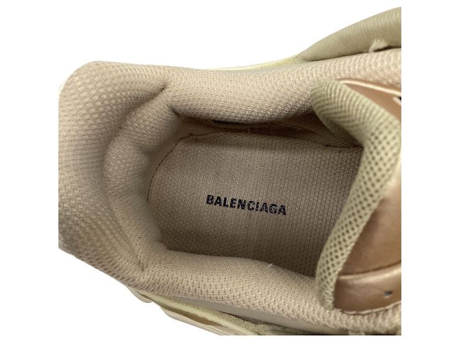 Baskets Track Balenciaga en polyuréthane Ecru Blanc Écru - vue 12