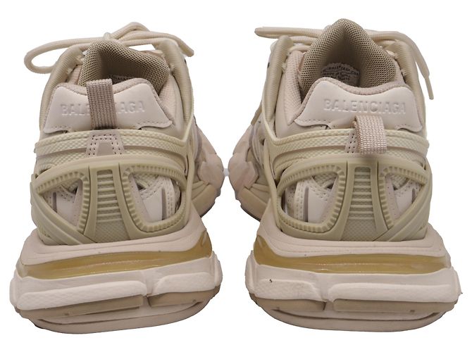 Baskets Track Balenciaga en polyuréthane Ecru Blanc Écru - vue 4