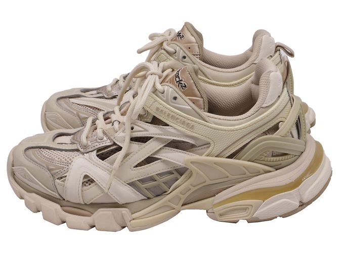 Baskets Track Balenciaga en polyuréthane Ecru Blanc Écru - vue 5
