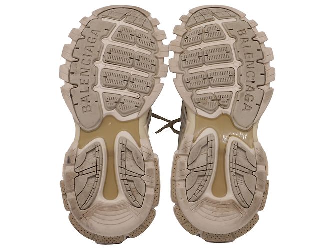 Baskets Track Balenciaga en polyuréthane Ecru Blanc Écru - vue 6